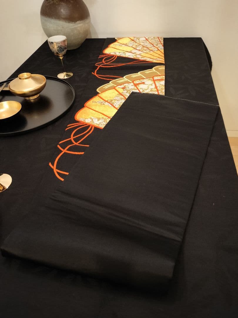 A669★逸品‼️豪華刺繍‼️ひな祭り‼️袋帯正絹テーブルランナー2m4cm