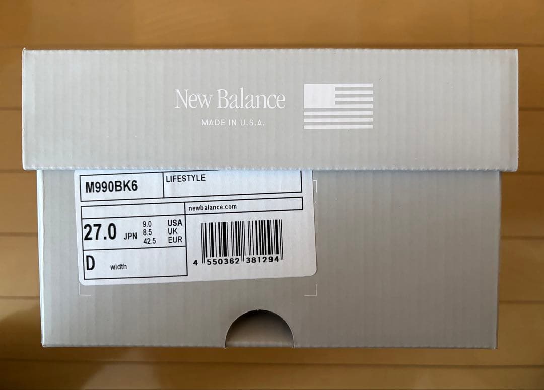 ニューバランス　M990BK6 990v6 ブラック　27サイズ