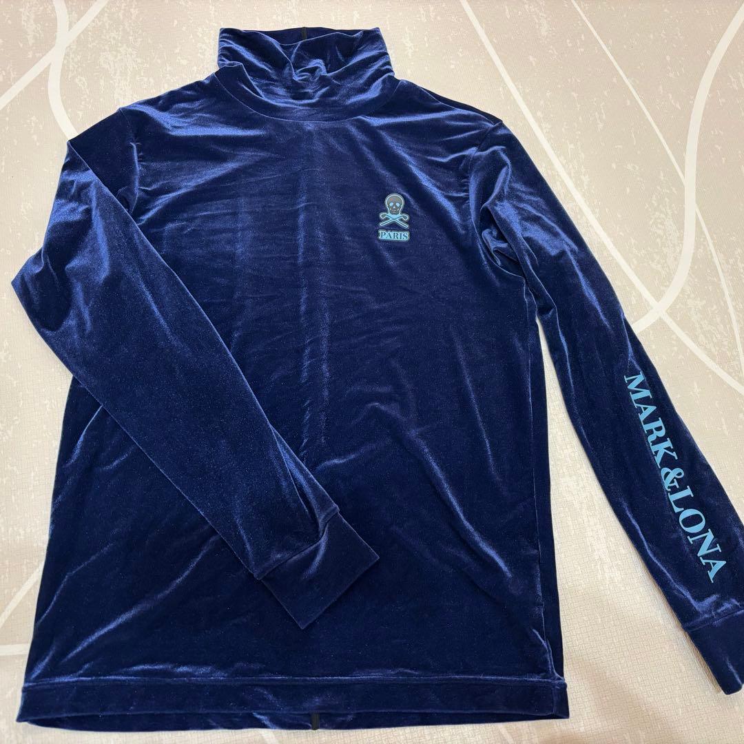 MARK & LONA ベロア長袖ハイネックシャツ 48