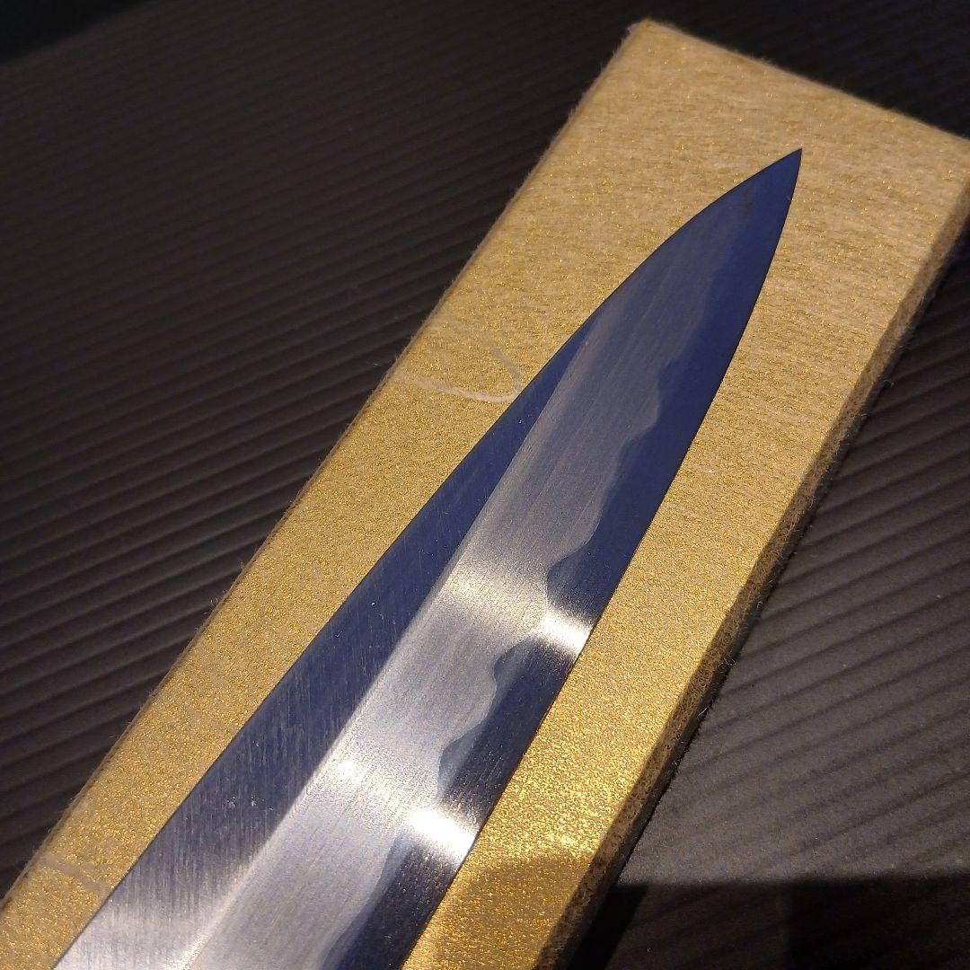 御右馬允義弘　柳刃包丁　天然砥石コッパ　セット品