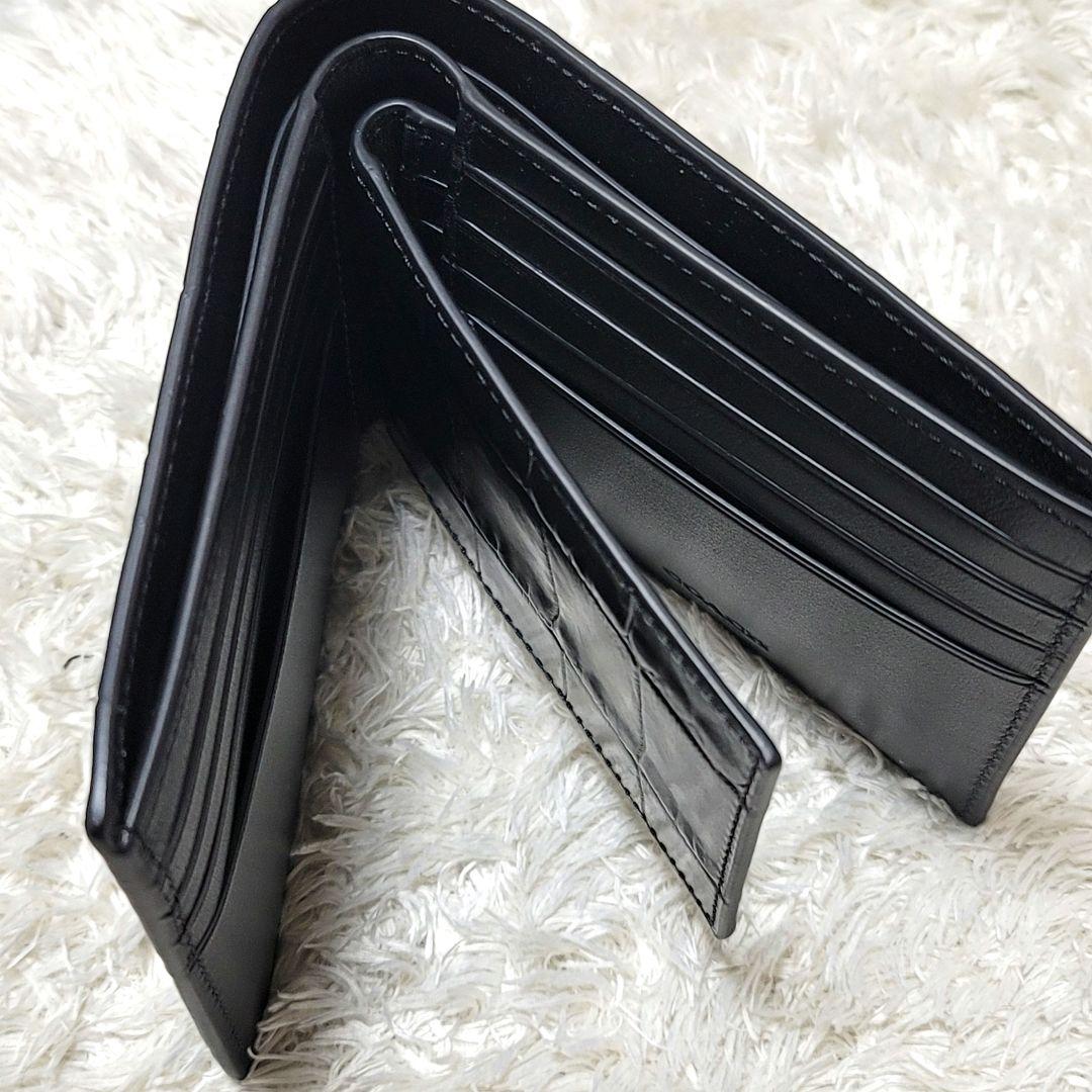 未使用 コーチ クロコ型押し レザー 3-IN-1財布 カードケース ブラック