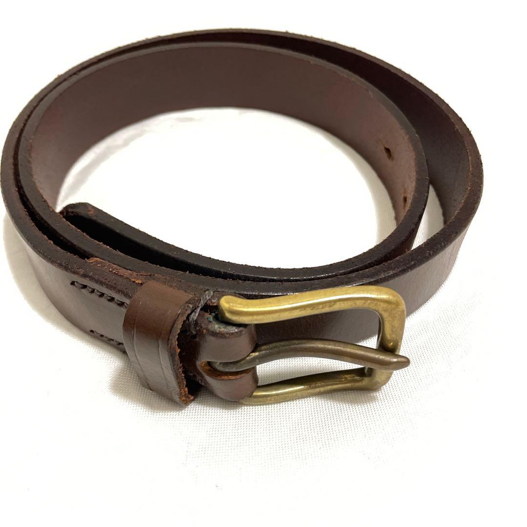 JABEZ CLIFF レザーベルト 32 ブラウン 28mm幅