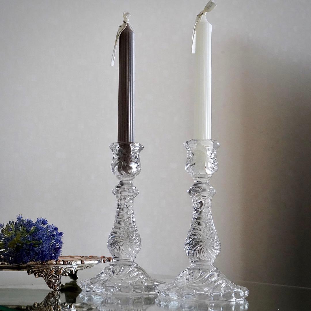 美品★希少オールド バカラ ローザスミュルティプル 燭台 キャンドルスタンドペア
