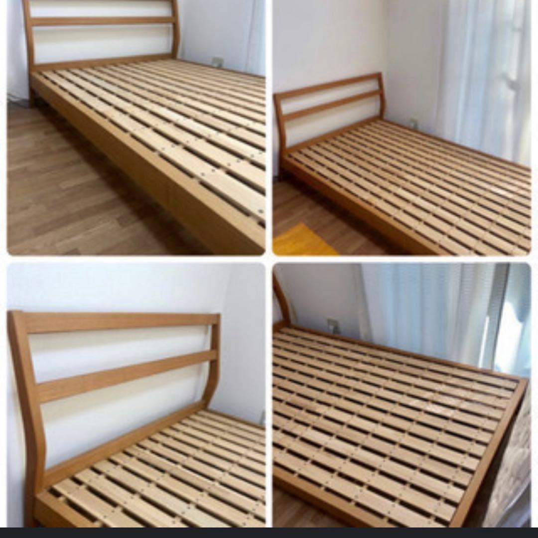 無印良品 タモ材・ダブルベッドフレーム 直接引取のみ 横浜市