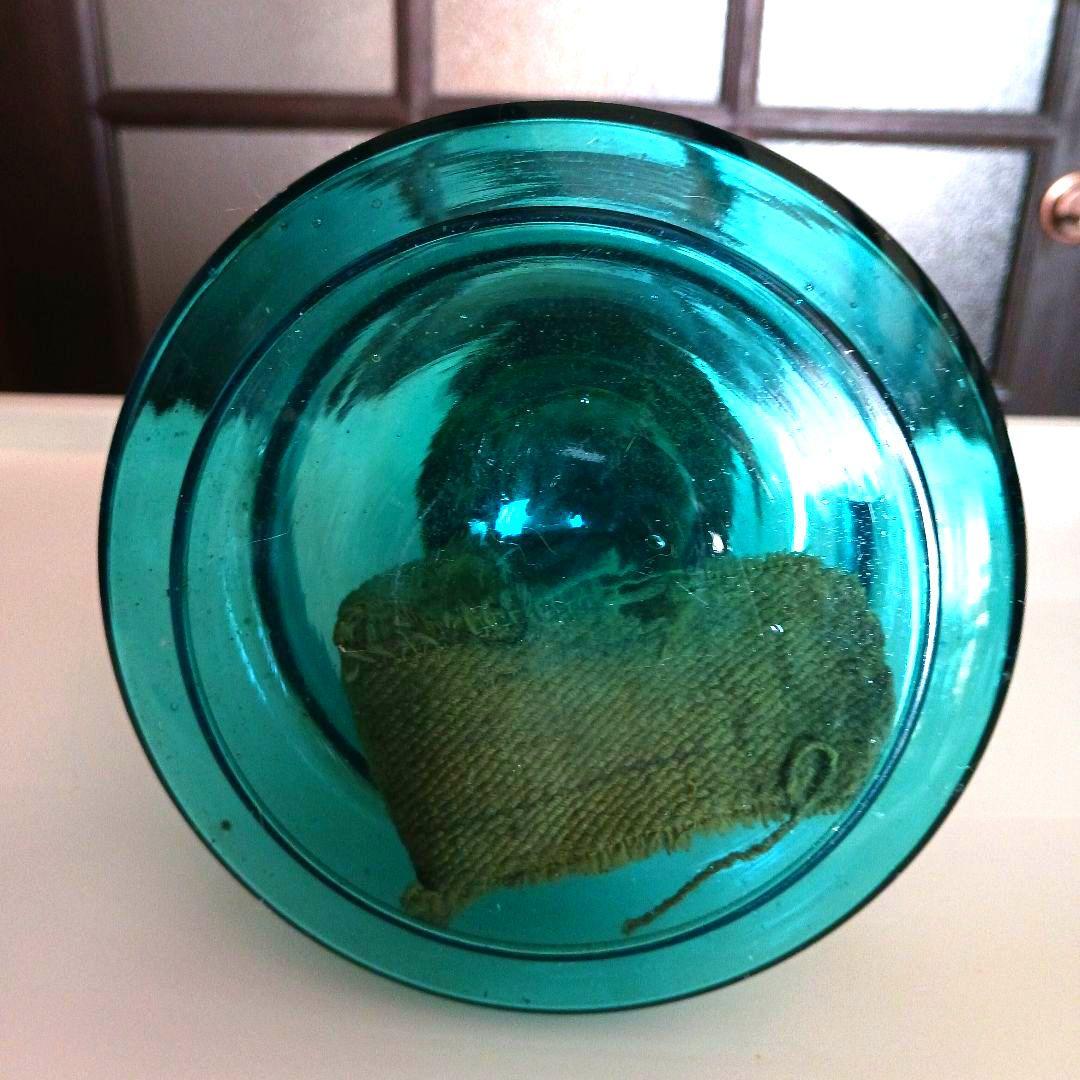 アンティーク吊りオイルランプ　　ターコイズブルー