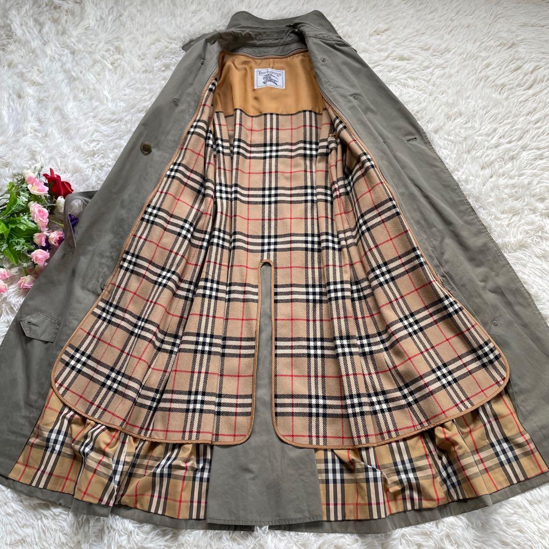 Burberrys バーバリーカーキトレンチコートノバチェックライナーベルト付属