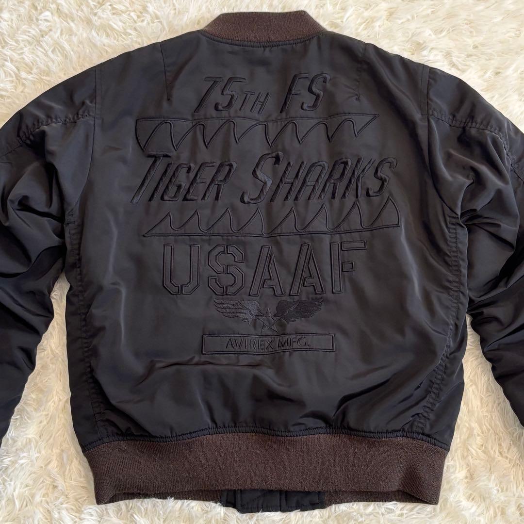 【山本】売り尽くし✨アルファ MA-1 ブラックジャケット エンブレム刺繍