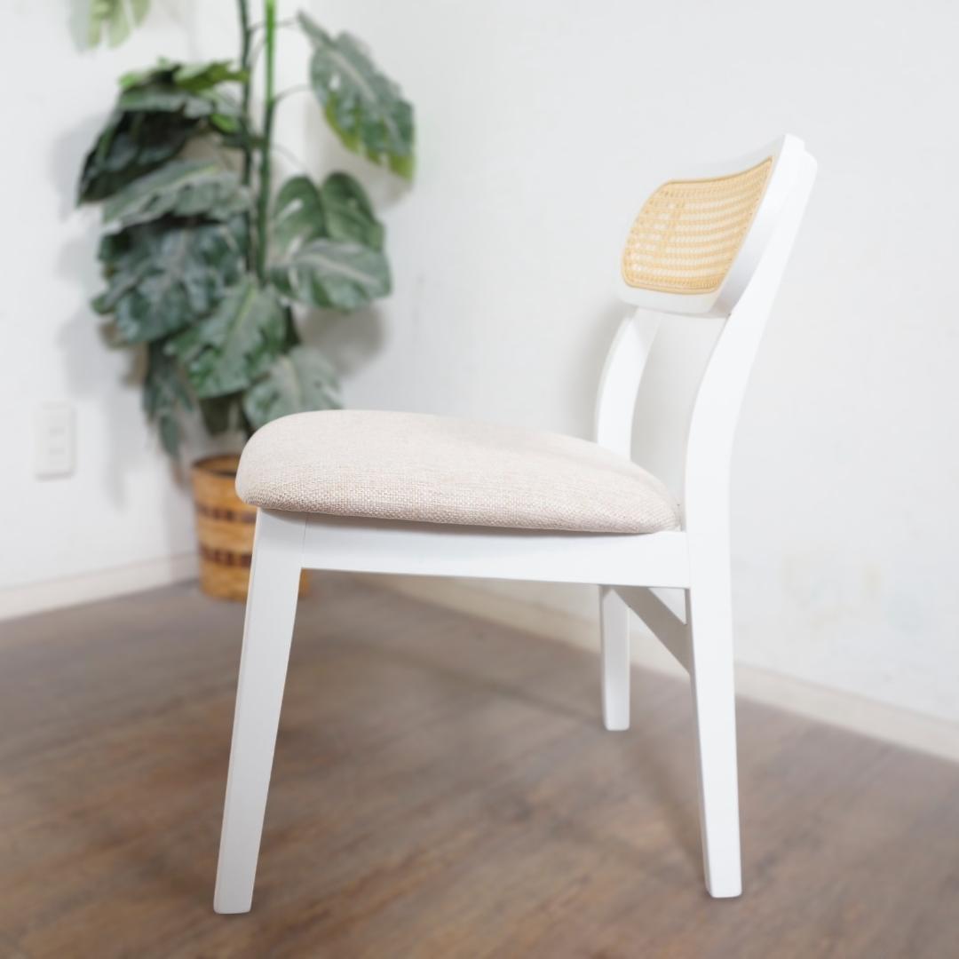 【新品・未使用】　 チェアー　ダイニング椅子　イス　２脚セット ラタン調