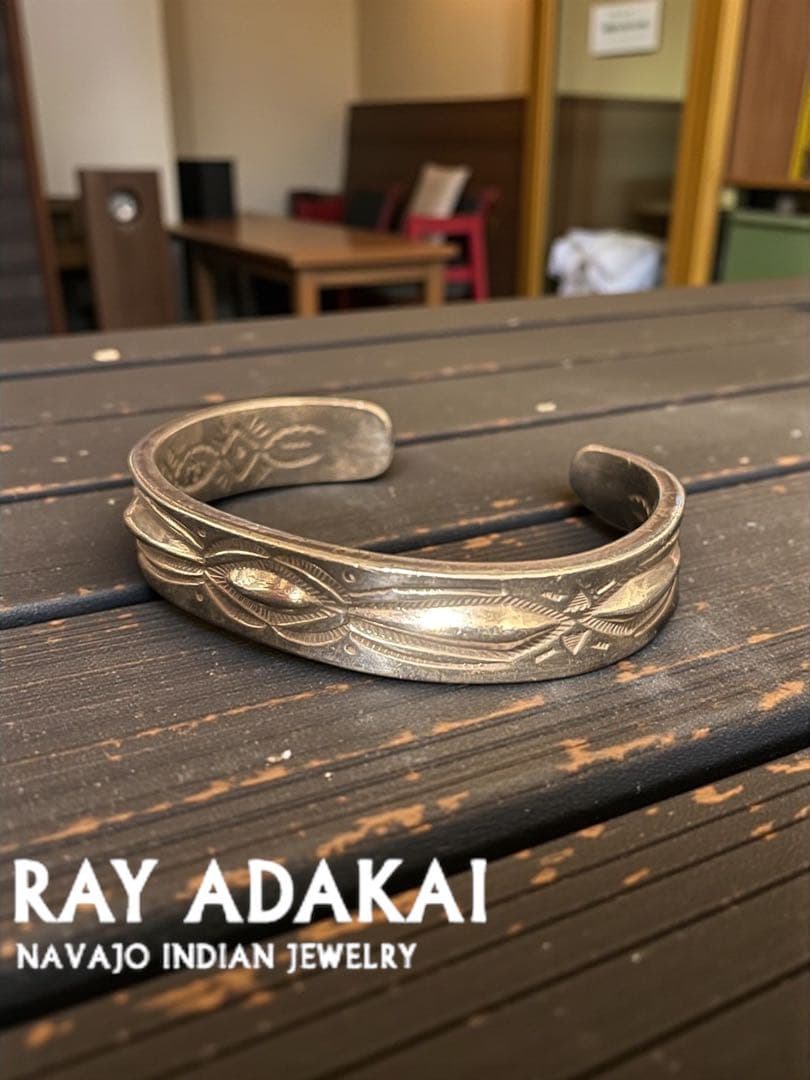Ray Adakai ダブルスタンプ バングル シルバー ブレス NAVAJO
