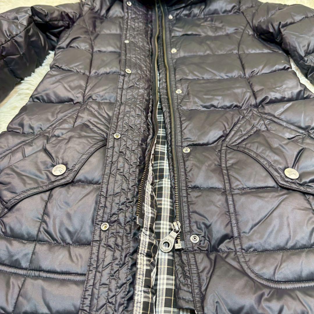 極美品✨バーバリーブルーレーベル ダウンコート ラクーンファー 38 M 黒