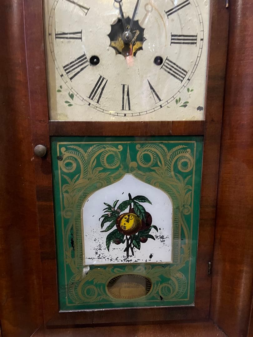 分銅式掛け時計、アンティーク振り子時計、アメリカ最古な時計、分銅式ゼンマイ時計