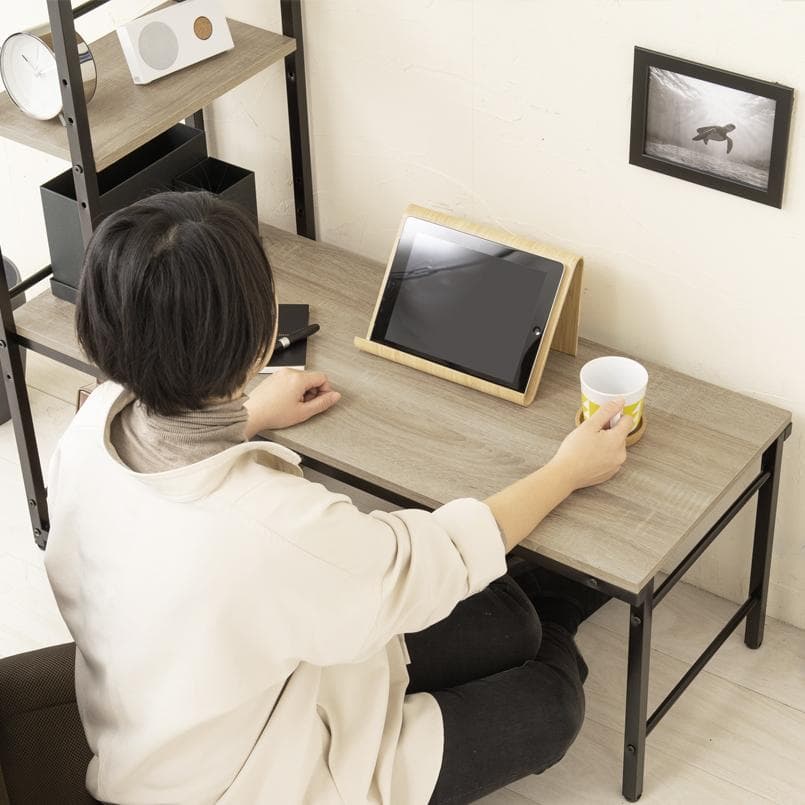 【新品送料無料】ラック付き4WAYデスク 幅100cm テーブル 机 木製 収納