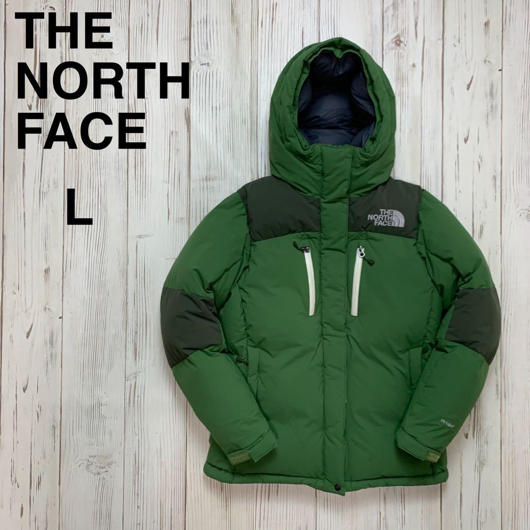 ザノースフェイス ダウンジャケット ハイベント レディース L カーキ 刺繍ロゴ