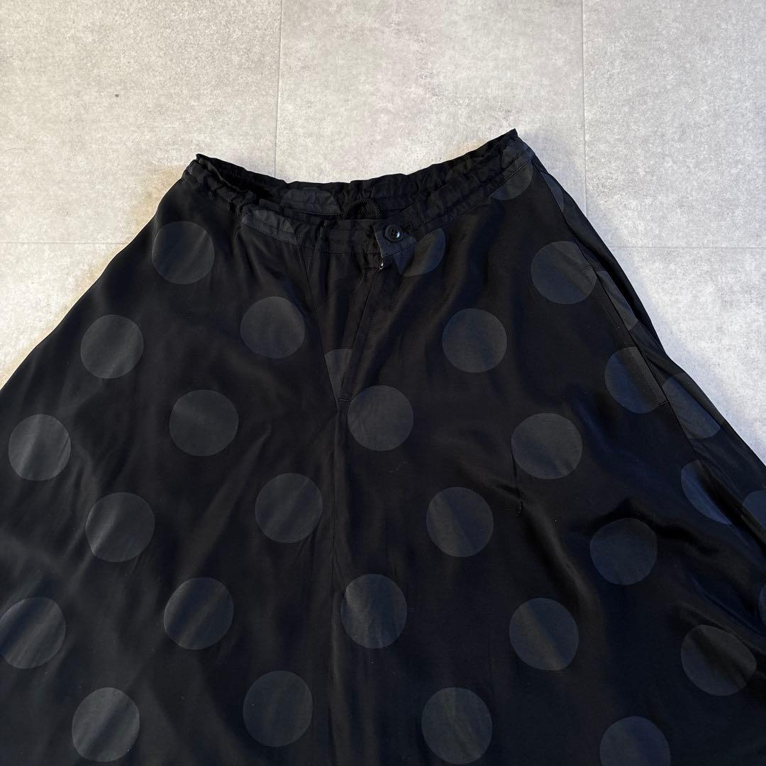 美品✨️ ワイズ 変形ドットスカート S ブラック 水玉 レーヨン100%