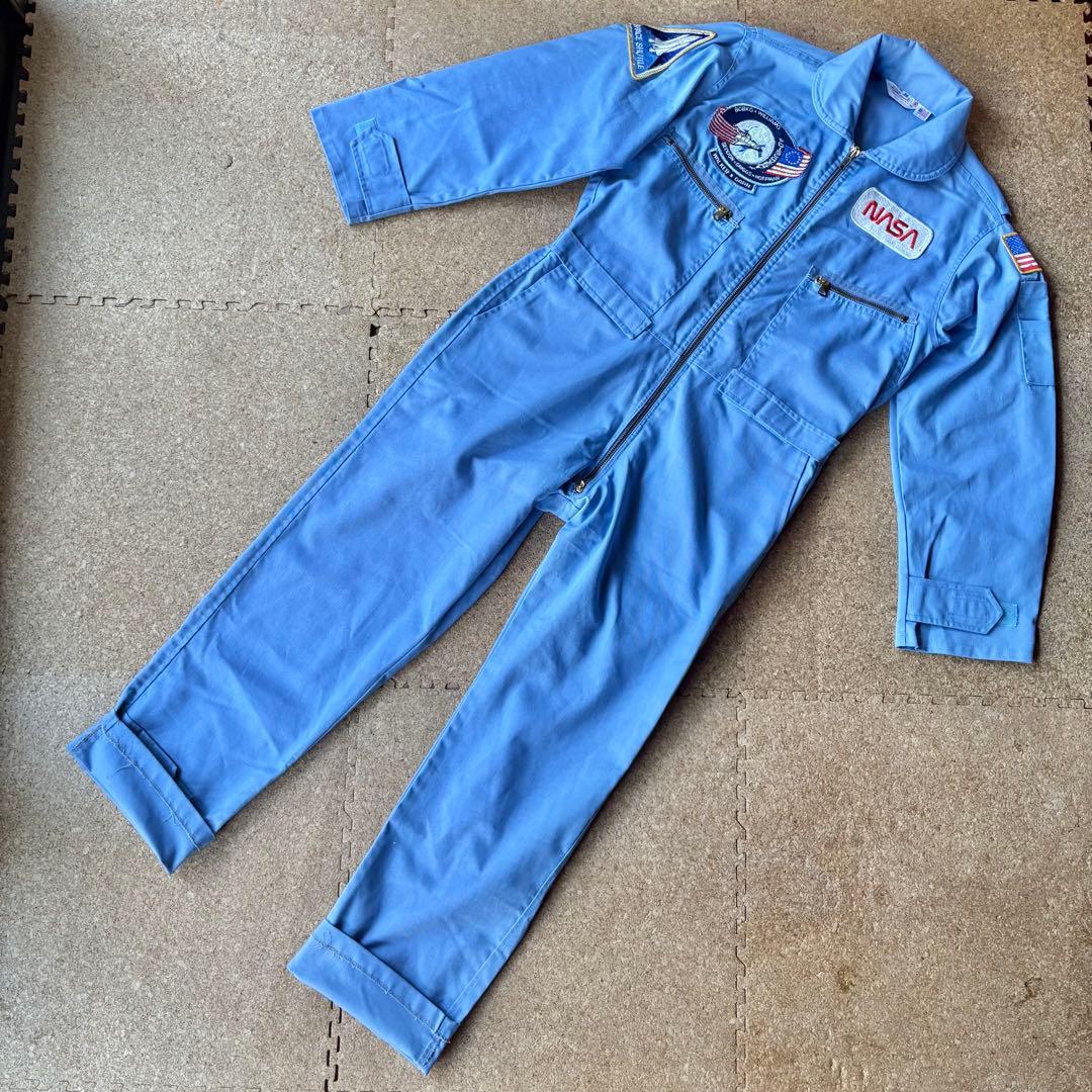 80sビンテージUSA製【NASA・ジャンプスーツ・つなぎ】水色