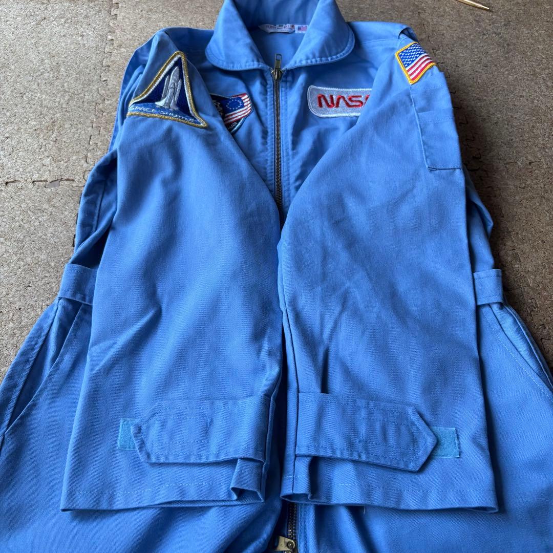 80sビンテージUSA製【NASA・ジャンプスーツ・つなぎ】水色