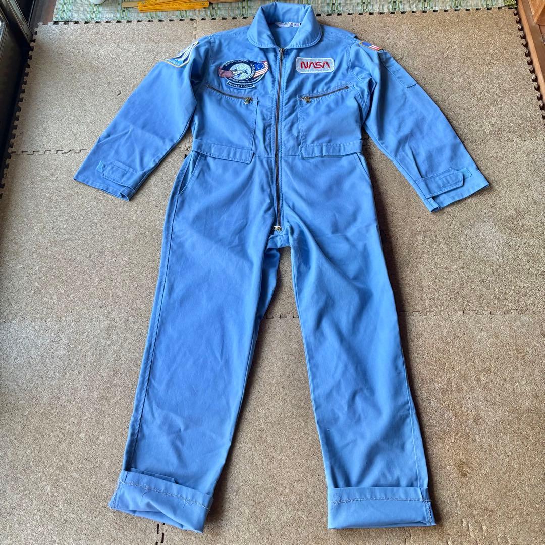80sビンテージUSA製【NASA・ジャンプスーツ・つなぎ】水色