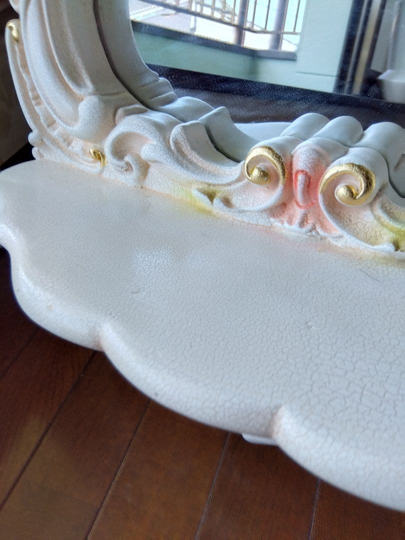 ロココ調　姫系ロマンチック壁掛けミラー　中古