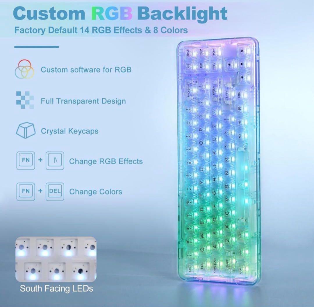 YUNZII X71 メカニカルゲーミングキーボード ライトブルー