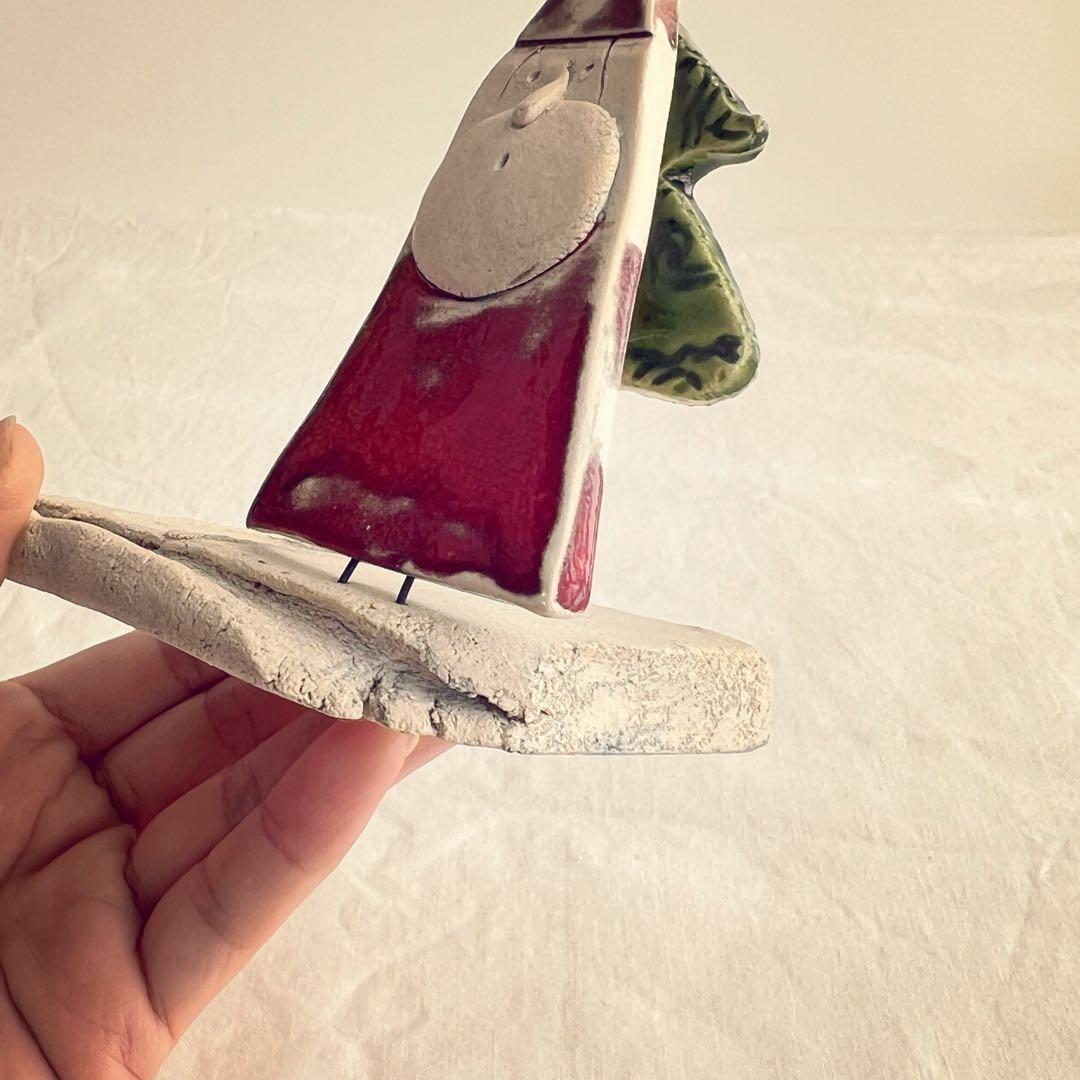 スロバキア　ツリーとサンタのキャンドルホルダー