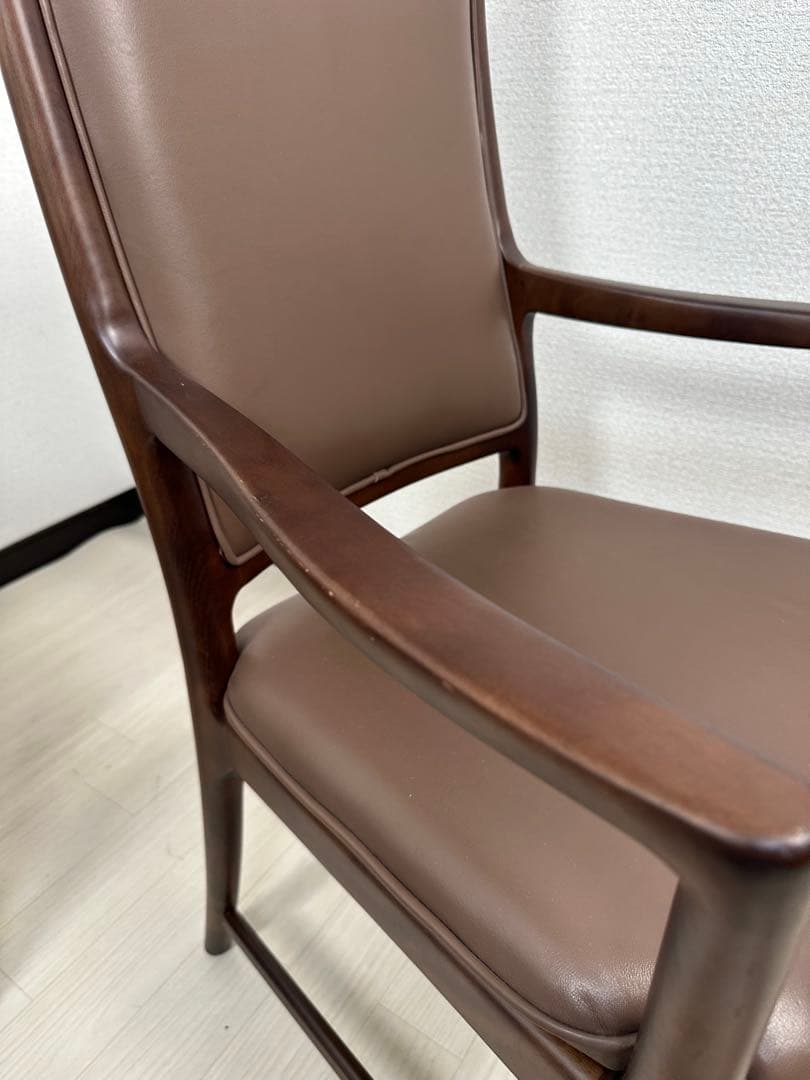 展示品 オカムラ アームチェア ダイニングチェア 2脚セット ブラウン ※i1※