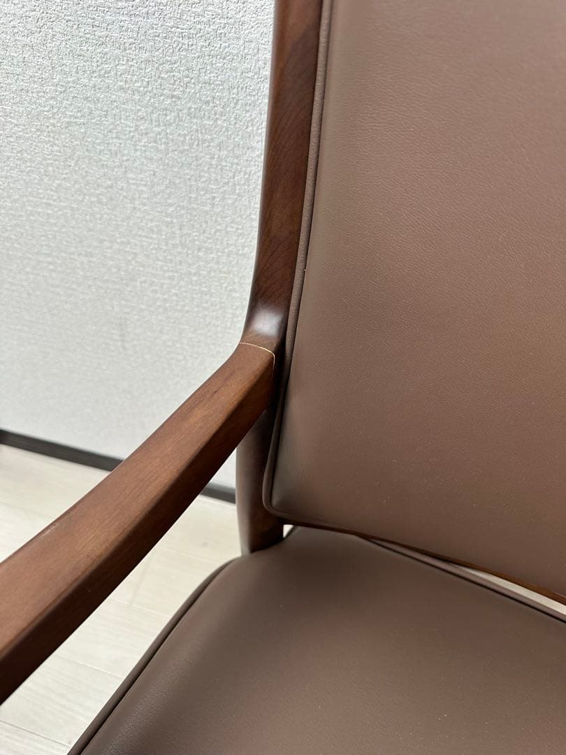 展示品 オカムラ アームチェア ダイニングチェア 2脚セット ブラウン ※i1※