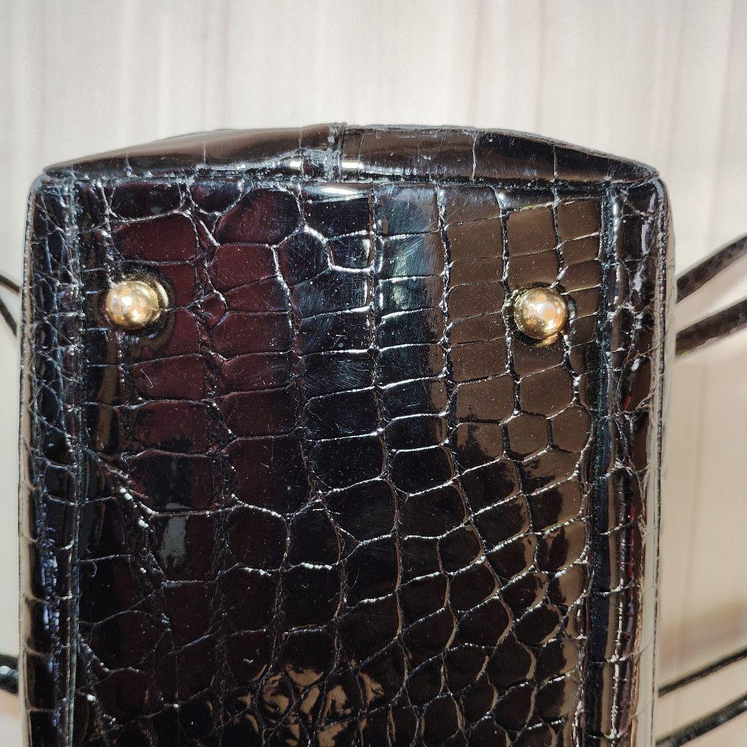 美品 JRA認定 日本製 シャイニング クロコダイル トートバック