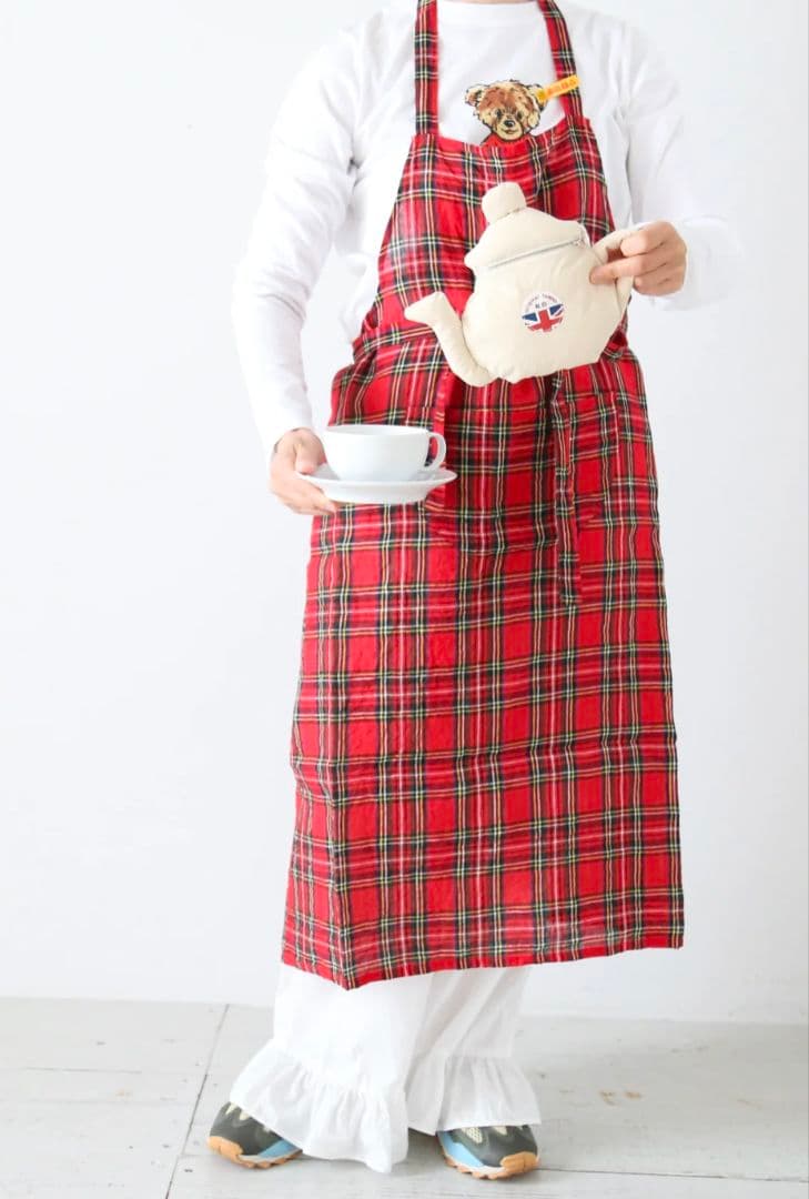 3/31まで　R&D.M.Co-TARTAN CHECK APRON　リネン