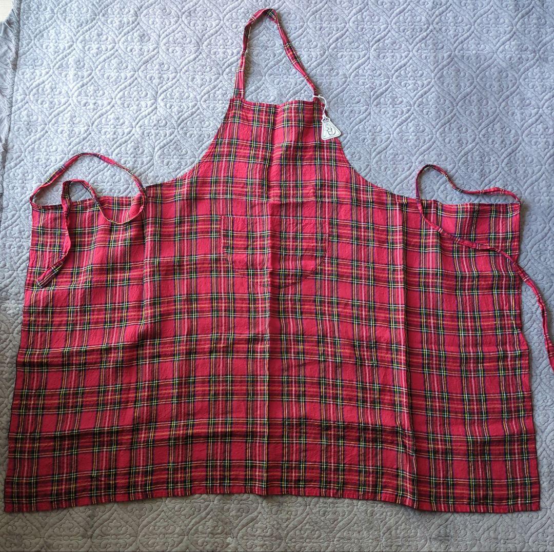 3/31まで　R&D.M.Co-TARTAN CHECK APRON　リネン