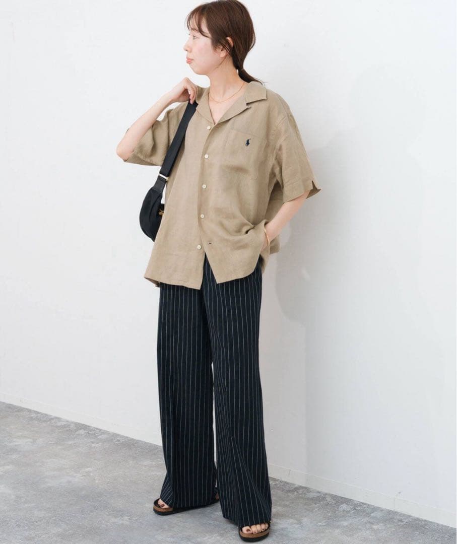 新品 スピックアンドスパン ポロラルフローレン ショートスリーブシャツ ベージュ