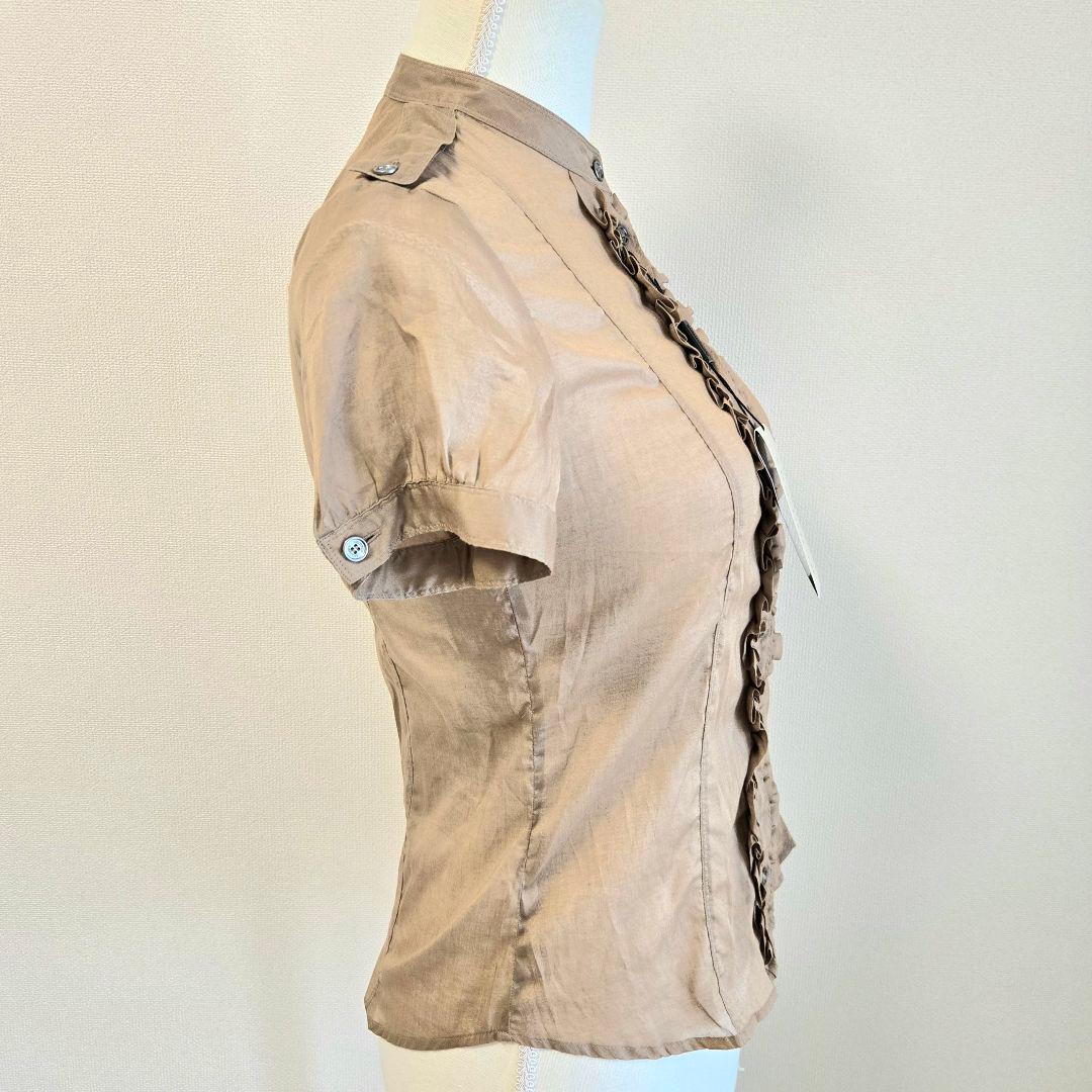 タグ付未使用 BURBERRY バーバリー ブラウス シャツ シフォン 半袖 S