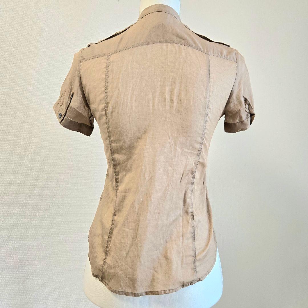 タグ付未使用 BURBERRY バーバリー ブラウス シャツ シフォン 半袖 S