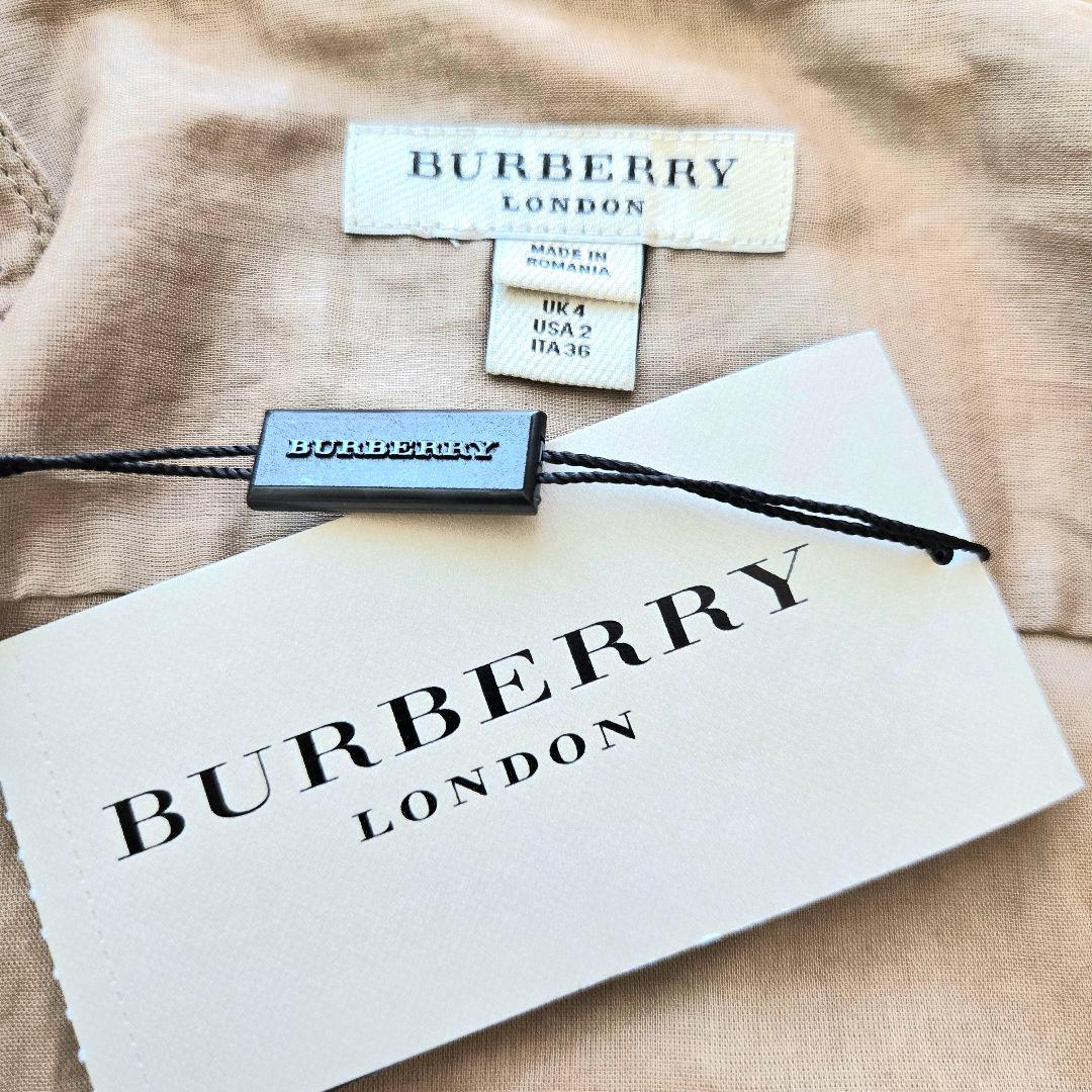 タグ付未使用 BURBERRY バーバリー ブラウス シャツ シフォン 半袖 S