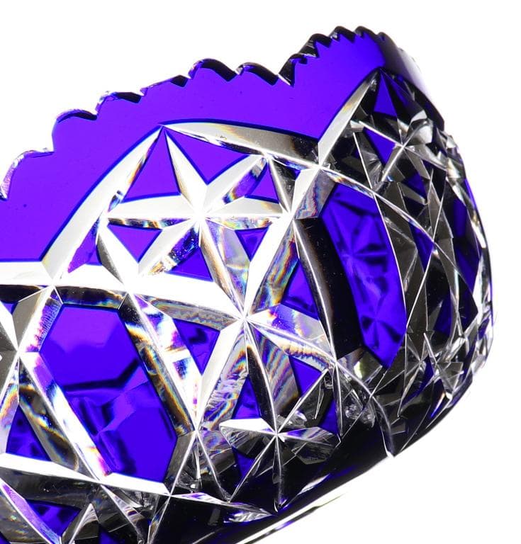 オールド・バカラ 1890年 美術館級 大型鉢 22.8cm 1.7kg 青色