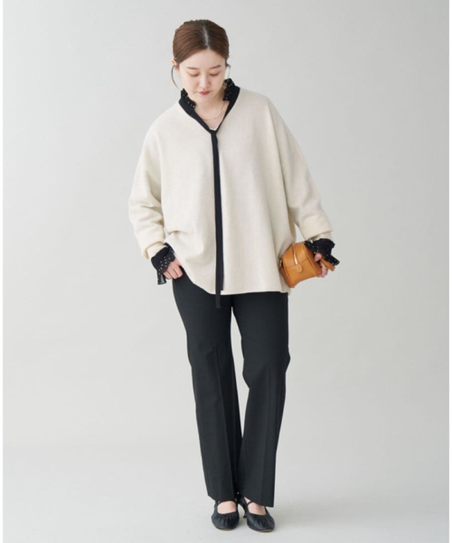 美品✨IENA 24AW Fine ニュージーウール ニュアンスVプルオーバー