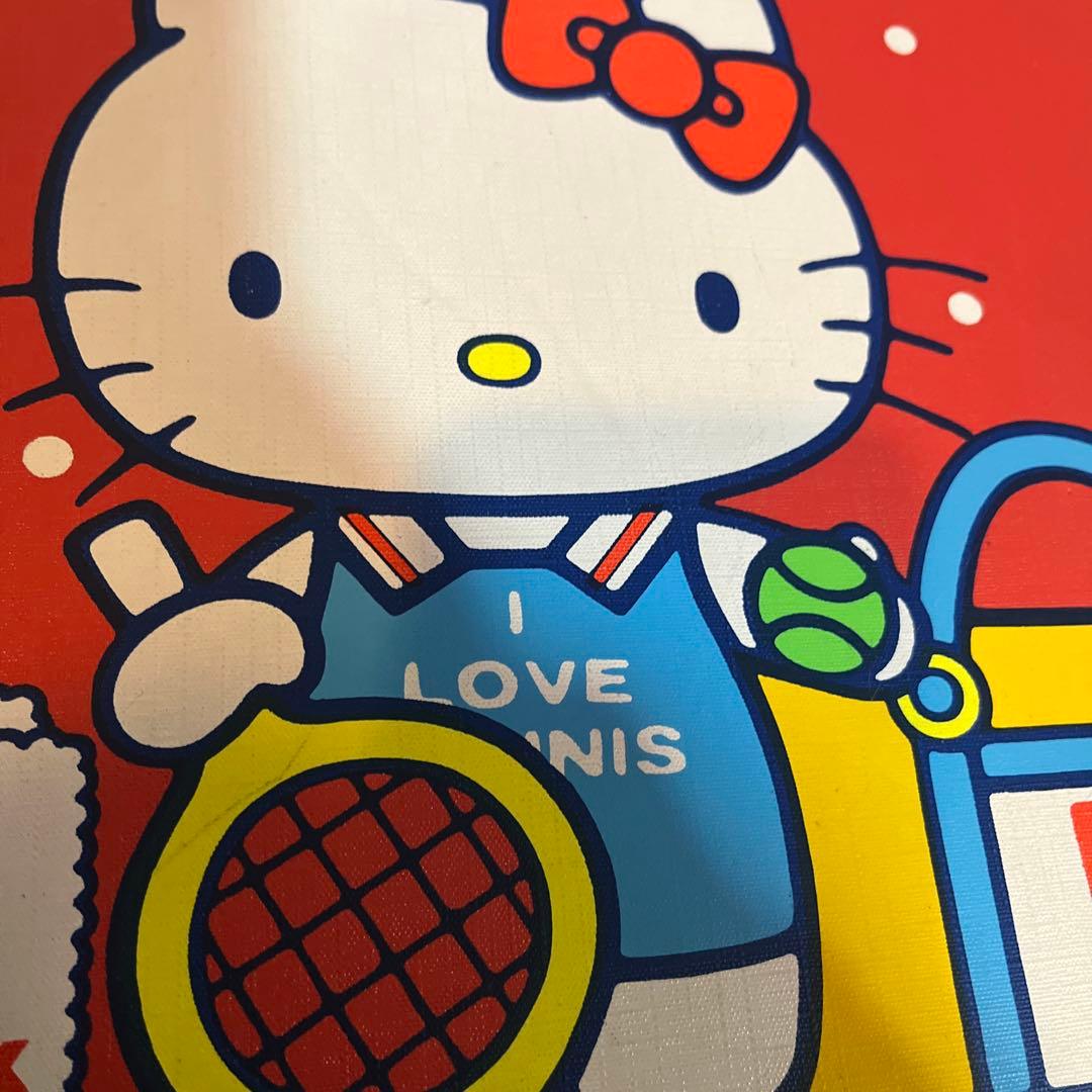 レトロ　ハローキティ　かご　バスケット　サンリオ　収納　籠　昭和　レア編み込み