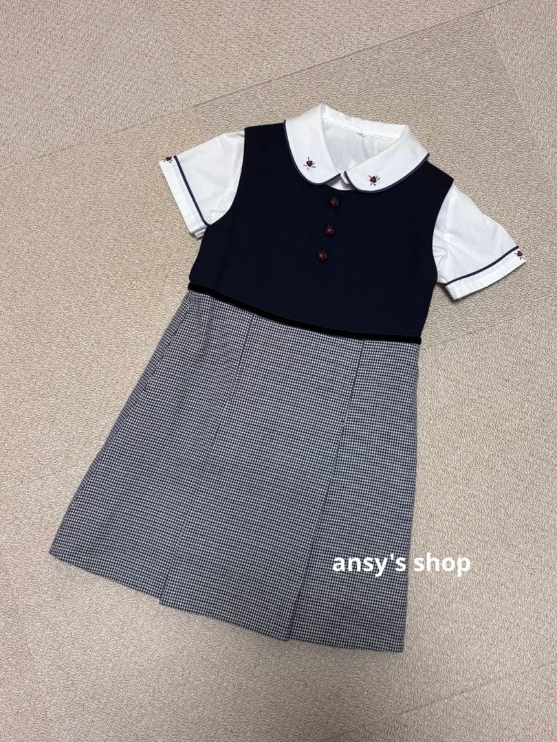 七里久美子　バラ刺繍　ジャンパースカート　ブラウスセット