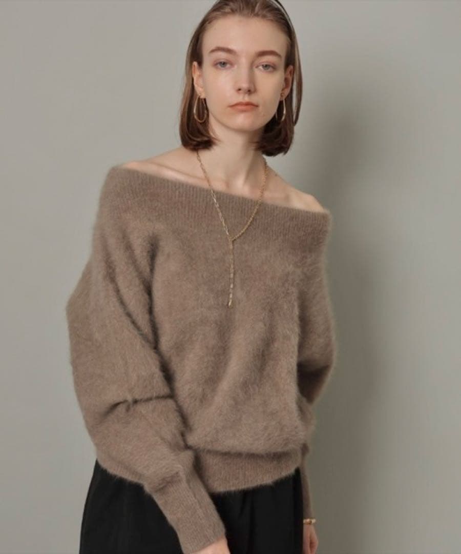 美品✨CADUNE フォックスカシミヤ オフショルニット モカブラウン