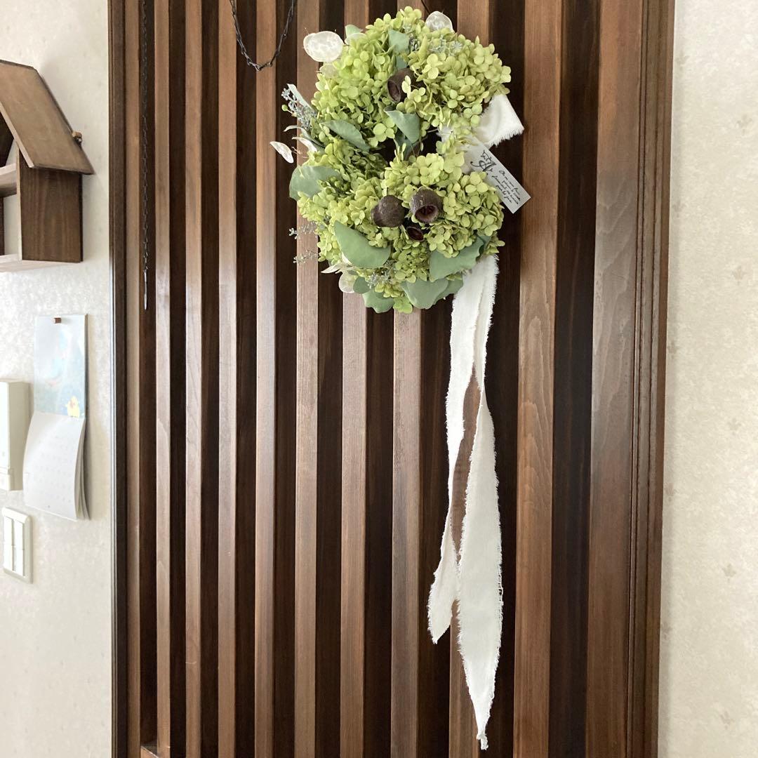 アナベルとルナリアの涼やかグリーンリース (26cm) 普通郵便