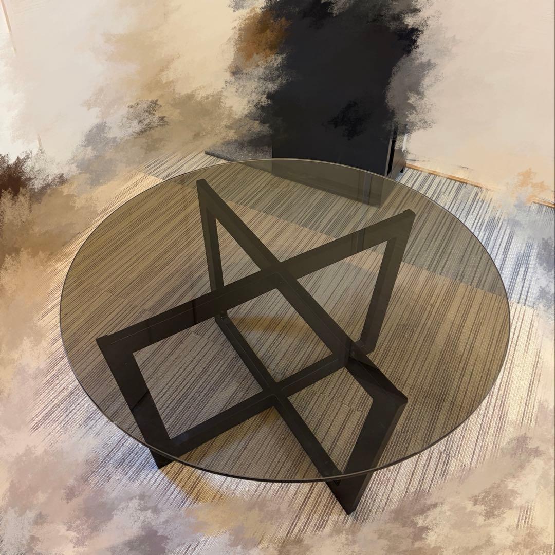 センターテーブル　黒　ガラス　美品