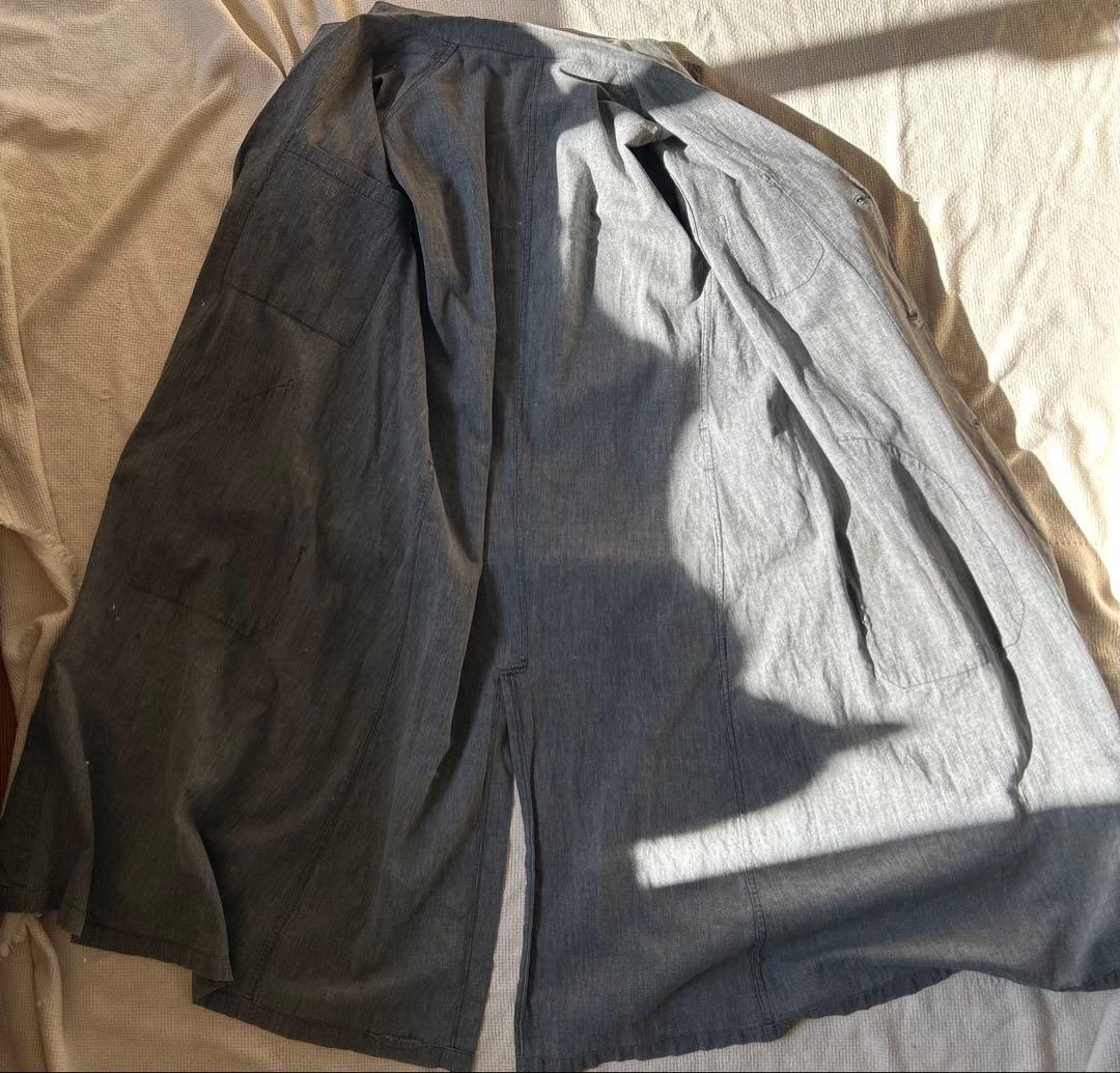 40s 50s フレンチワーク ブラックシャンブレー 平織りアトリエコート