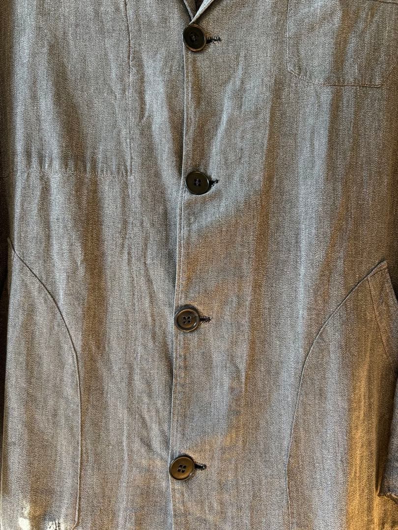 40s 50s フレンチワーク ブラックシャンブレー 平織りアトリエコート