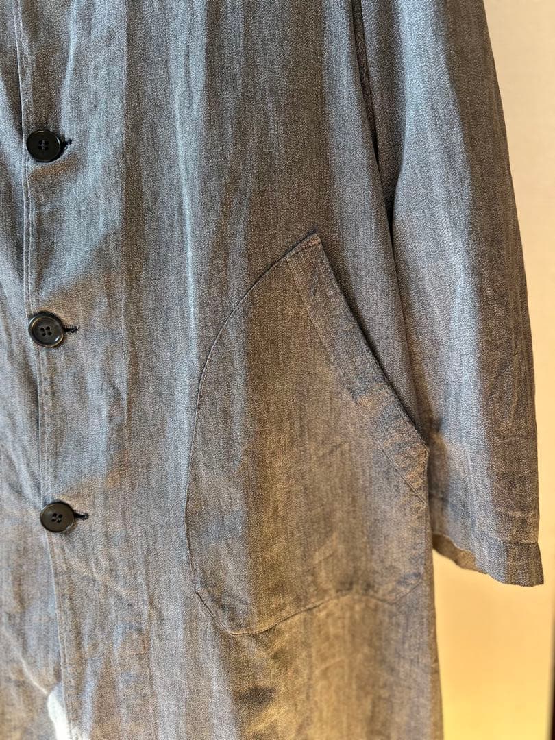 40s 50s フレンチワーク ブラックシャンブレー 平織りアトリエコート