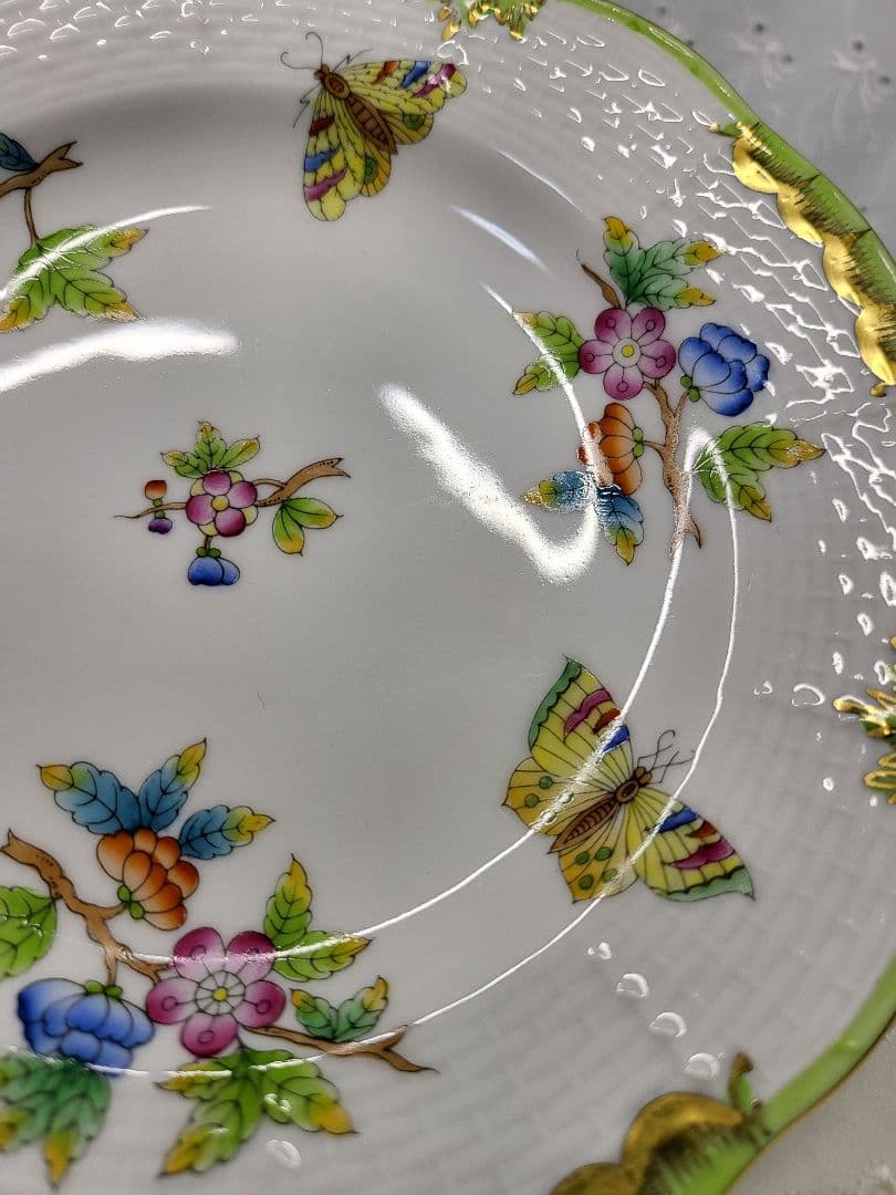 美品✨ヘレンド ヴィクトリアブーケ サラダ デザート プレート17 皿 花蝶②