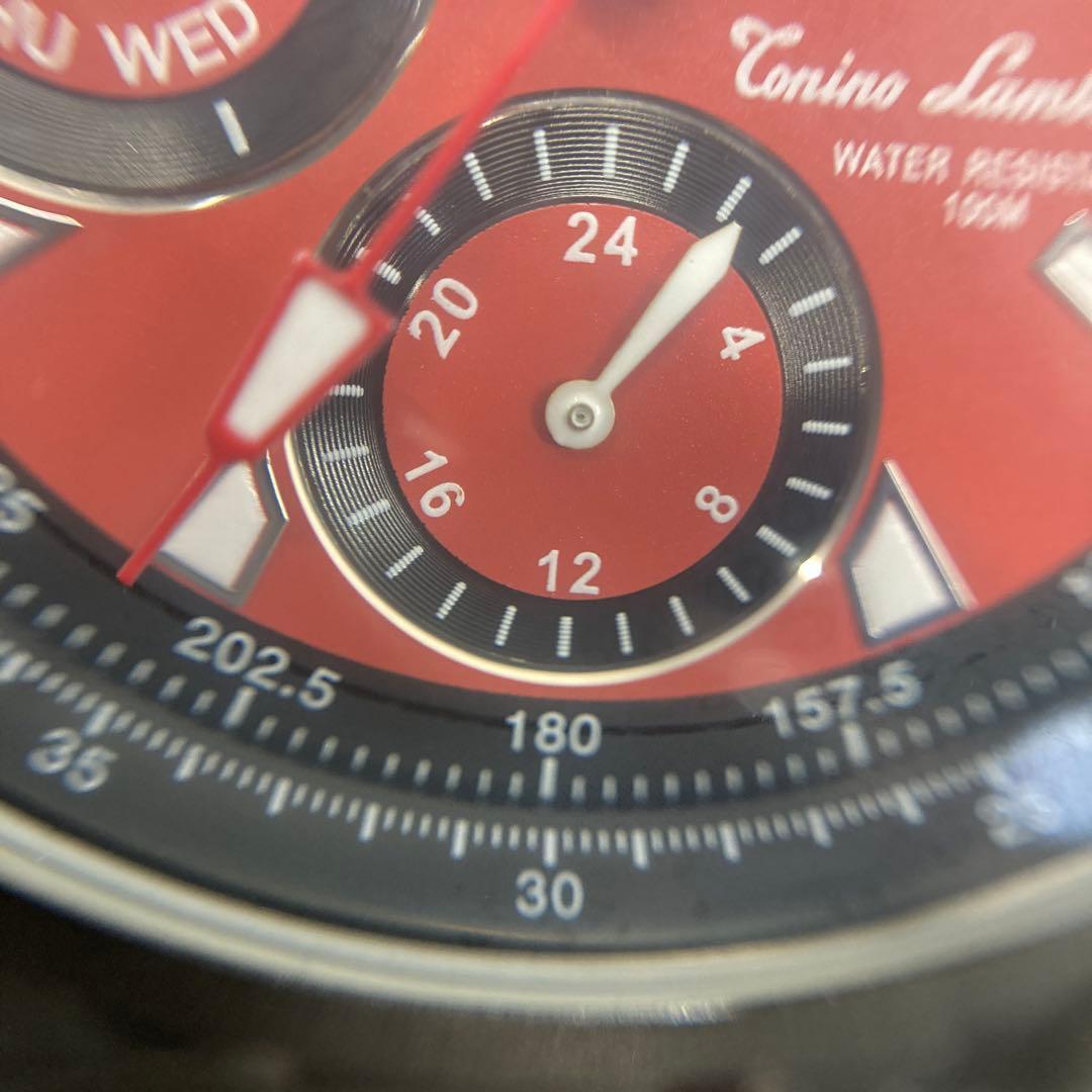 トニーノランボルギーニ 腕時計 レッド／ブラック クロノグラフ