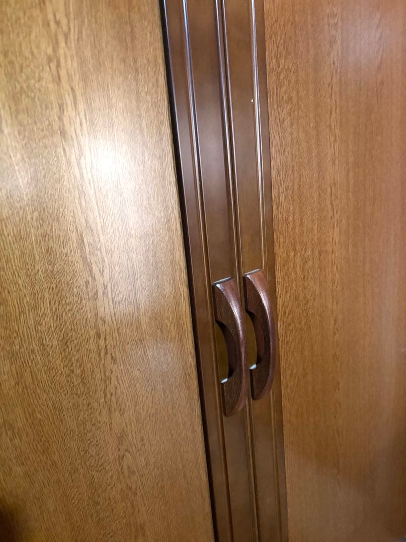 木製ワードローブ 洋服収納 クローゼット ハンガーパイプ付き