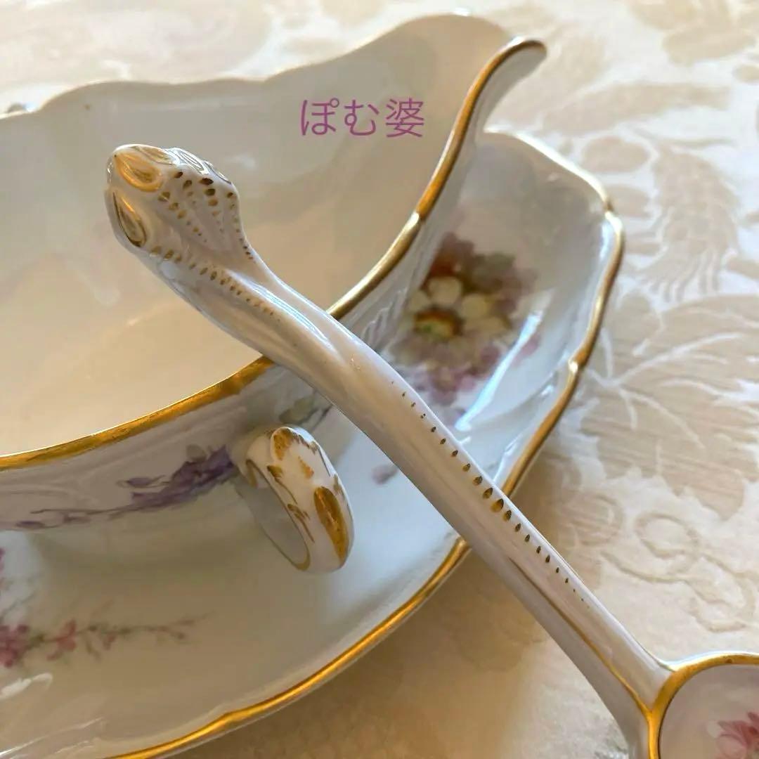 【KPMベルリン】レリーフ／ソースボート＆レードル／「印象派 印象主義 絵付」