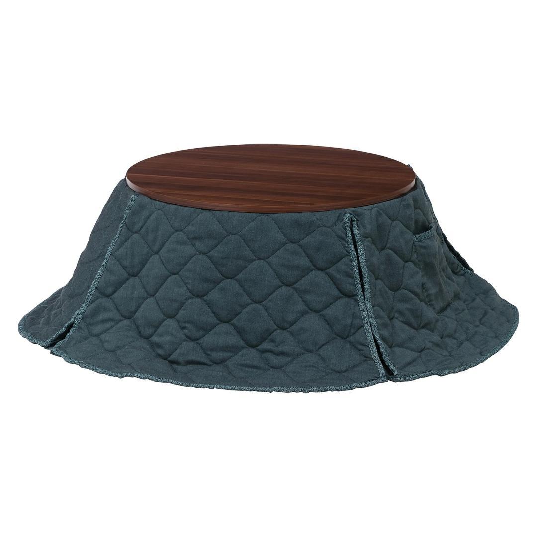 こたつ 可愛いラウンドタイプ 布団 ＆ テーブル付き