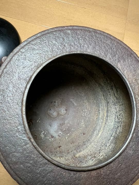 288 人間国宝　鉄釜　釜師　高橋敬典　筒釜