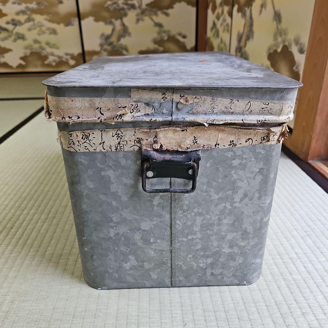 初期昭和レトロ/1950年代物】別注ブリキ製品収納ボックス ブリキ缶 厚鈑特製